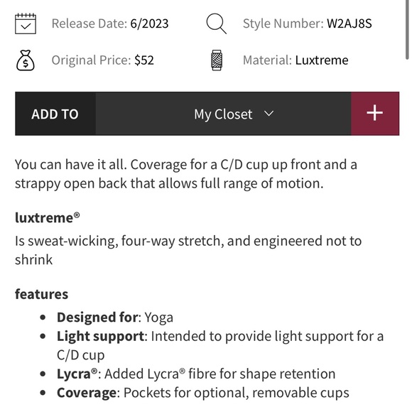 EUC free to be serene bra lilac smoke size 4 lululemon - Picture 14 of 14